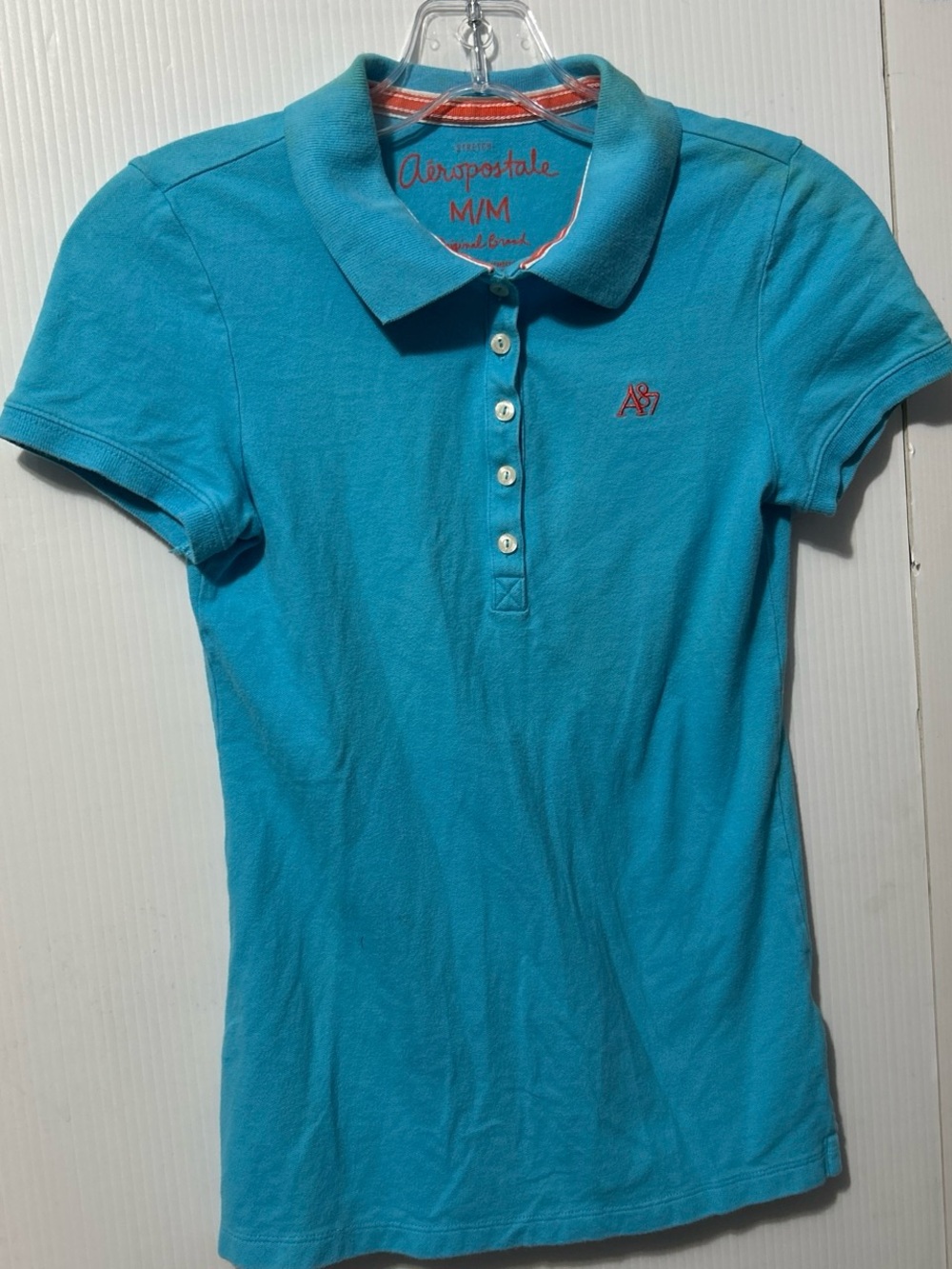 Aeropostale Women's Turquoise Short Sleeve Polo Shirt